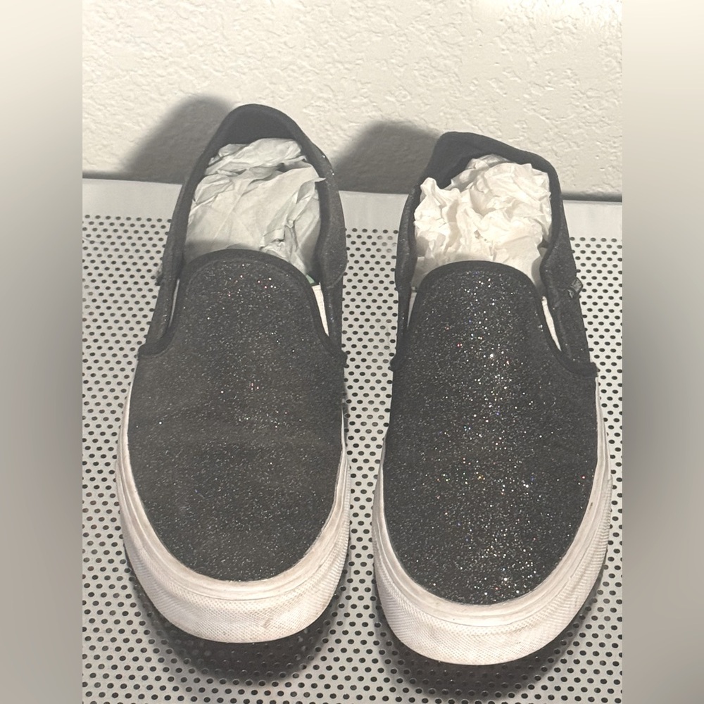 Glittery Vans Slip-Ons Size 8